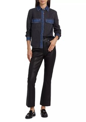 Veronica Beard Noah Colorblocked Denim Shirt