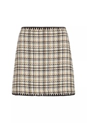 Veronica Beard Ohemia Plaid Cotton-Blend Tweed Miniskirt