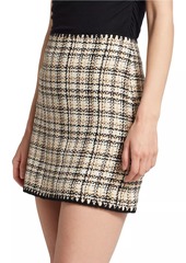 Veronica Beard Ohemia Plaid Cotton-Blend Tweed Miniskirt