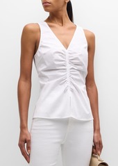 Veronica Beard Oya Tailored Stretch Cotton Tank Top