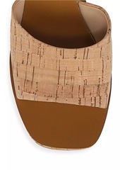 Veronica Beard Paulita 120MM Leather & Cork Wedge Sandals