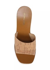 Veronica Beard Paulita 120MM Leather & Cork Wedge Sandals