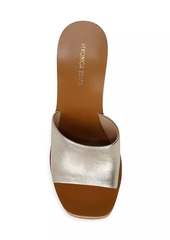 Veronica Beard Paulita 120MM Metallic Leather Wedge Sandals