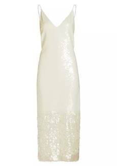 Veronica Beard Perla Iridescent Sequined Midi-Dress