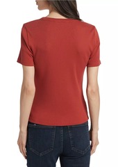 Veronica Beard Pruitt Cotton Rib-Knit T-Shirt