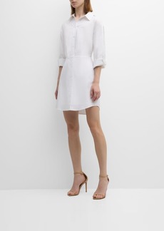 Veronica Beard Rae Button Detail Mini Shirtdress