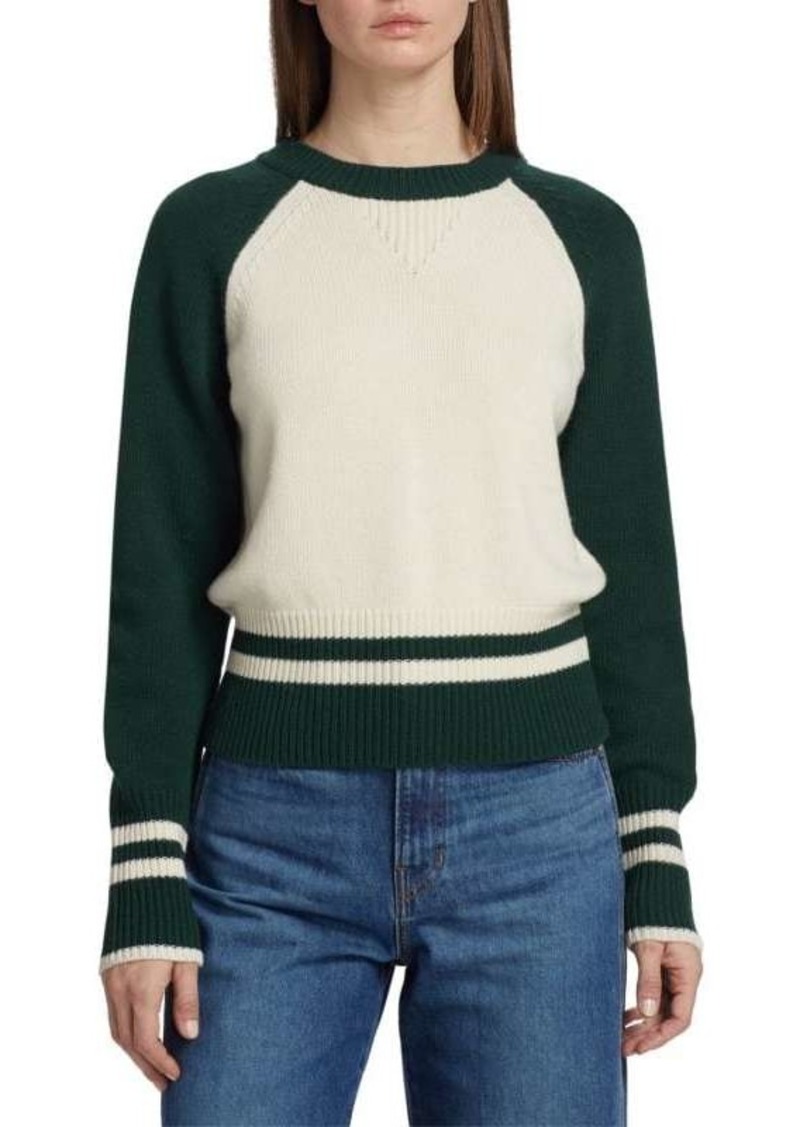 Veronica Beard Ralie Striped Wool Blend Sweater