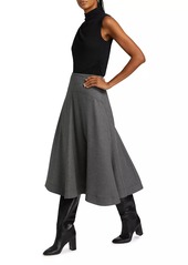 Veronica Beard Rasima Twill A-Line Midi-Skirt