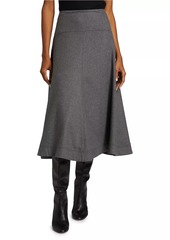 Veronica Beard Rasima Twill A-Line Midi-Skirt