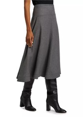 Veronica Beard Rasima Twill A-Line Midi-Skirt