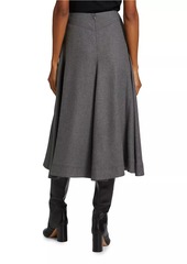 Veronica Beard Rasima Twill A-Line Midi-Skirt