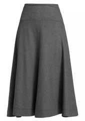 Veronica Beard Rasima Twill A-Line Midi-Skirt