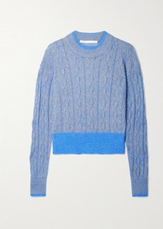 Veronica Beard Riola Two-tone Cable-knit Sweater