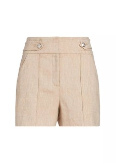 Veronica Beard Runo Linen-Blend Shorts