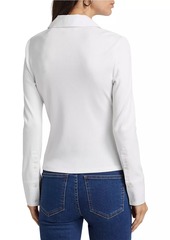 Veronica Beard Scottie Stretch Cotton Long-Sleeve Shirt