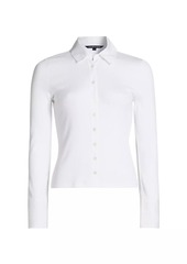 Veronica Beard Scottie Stretch Cotton Long-Sleeve Shirt