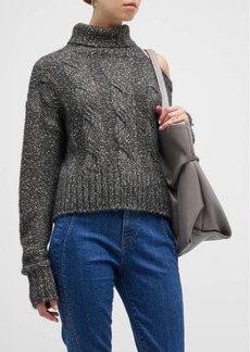 Veronica Beard Selleck Metallic Turtleneck Sweater