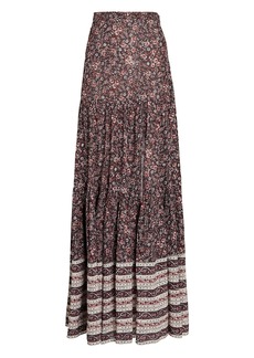 Veronica Beard Serence Tiered Floral Maxi Skirt
