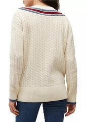 Veronica Beard Sibley Wool-Blend Cable-Knit Sweater