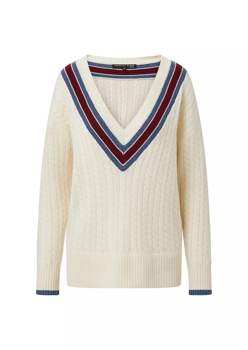 Veronica Beard Sibley Wool-Blend Cable-Knit Sweater