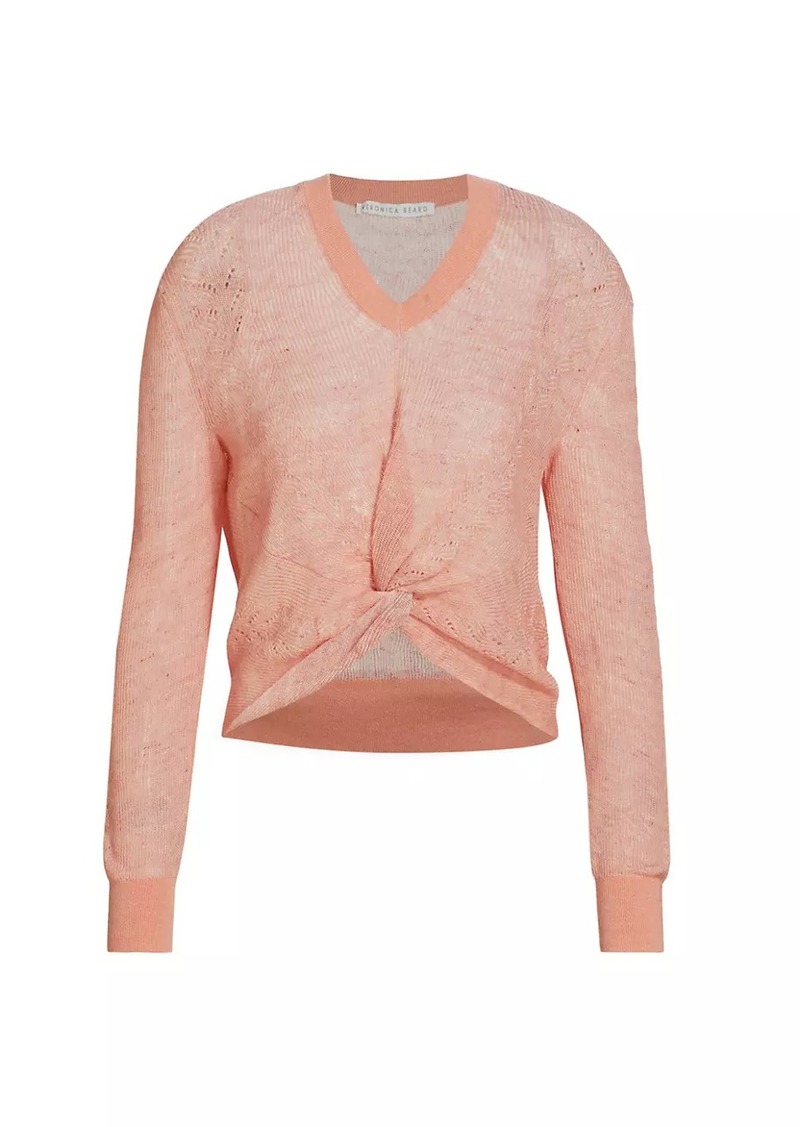 Veronica Beard Soren Linen-Blend Pointelle Sweater