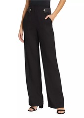 Veronica Beard Sunny Linen-Blend Wide-Leg Pants