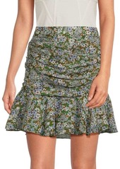 Veronica Beard Taras Floral Silk Mini Skirt