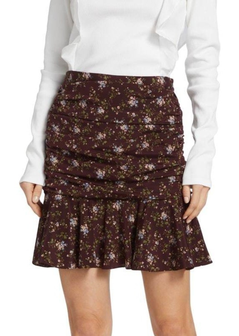 Veronica Beard Taras Ruched Silk Mini Skirt