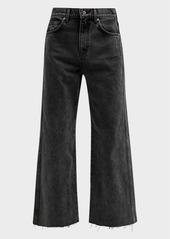 Veronica Beard Taylor Cropped High Rise Wide Jeans