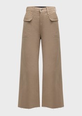 Veronica Beard Taylor Cropped High-Rise Wide-Leg Jeans