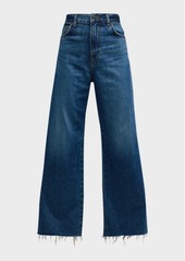 Veronica Beard Taylor Cropped High Rise Wide-Leg Jeans