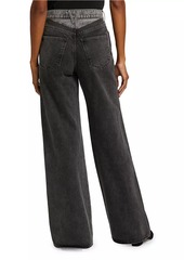 Veronica Beard Taylor Denim High-Rise Wide-Leg Jeans