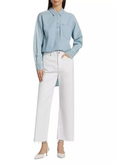 Veronica Beard Taylor High-Rise Cropped Wide-Leg Jeans