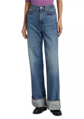 Veronica Beard Taylor High-Rise Wide-Leg Jeans