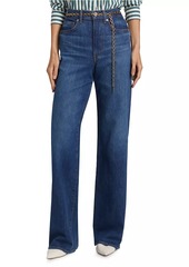 Veronica Beard Taylor High-Rise Wide-Leg Jeans