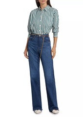 Veronica Beard Taylor High-Rise Wide-Leg Jeans