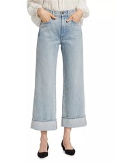 Veronica Beard Taylor Wide-Leg Cuffed Jeans