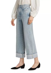 Veronica Beard Taylor Wide-Leg Cuffed Jeans