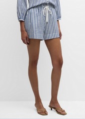 Veronica Beard Tijana Stripe Drawstring Shorts