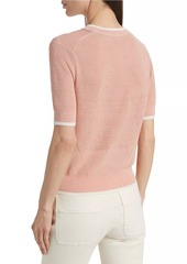 Veronica Beard Tula Linen-Blend Short-Sleeve Sweater