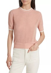 Veronica Beard Tula Linen-Blend Short-Sleeve Sweater