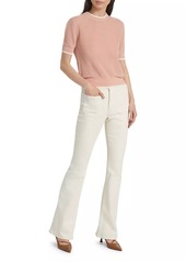 Veronica Beard Tula Linen-Blend Short-Sleeve Sweater