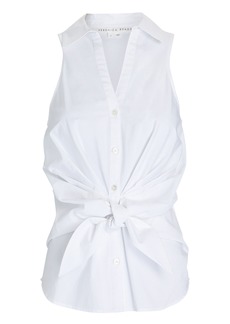 Veronica Beard Vallie Tie Button-Up Cotton Shirt