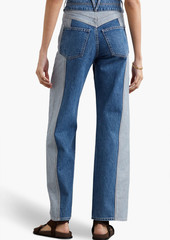 Veronica Beard - Taylor two-tone high-rise wide-leg jeans - Blue - 23