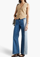 Veronica Beard - Taylor two-tone high-rise wide-leg jeans - Blue - 23