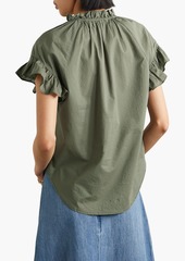Veronica Beard - Milly ruffled cotton-voile top - Green - M