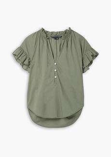 Veronica Beard - Milly ruffled cotton-voile top - Green - XS