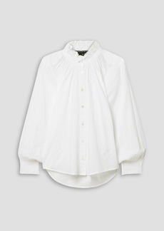Veronica Beard - Ruffled cotton-voile blouse - White - L