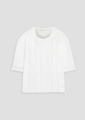 Veronica Beard - Abita embroidered cotton top - White - XL