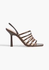 Veronica Beard - Aldridge snake-effect leather slingback sandals - Brown - US 10